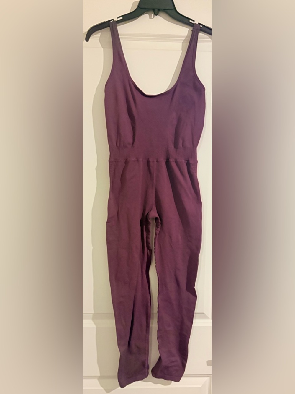 FREE PEOPLE Good Karma Onesie Dark Purple M/L Plum Sleeveless Jumpsuit Size L